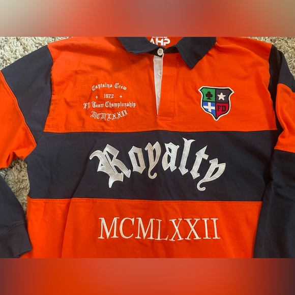 Mens AHP Another Hype Piece Royalty Long Sleeve Rugby Polo Casual Shirt 5X 5XL - Picture 2 of 6